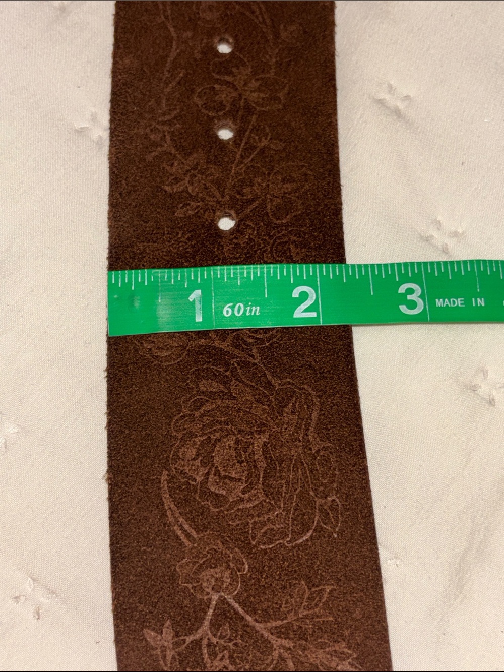 Weekend MaxMara Brown Suede Leather Belt with Brass Buckle Size M - Picture 6 of 6
